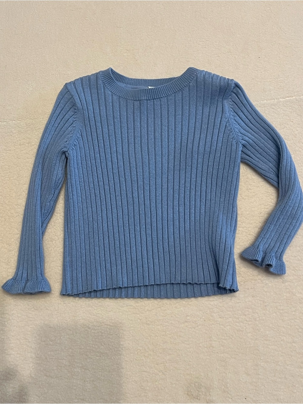 H&M Dusty Blue Ribbed Crewneck Sweater